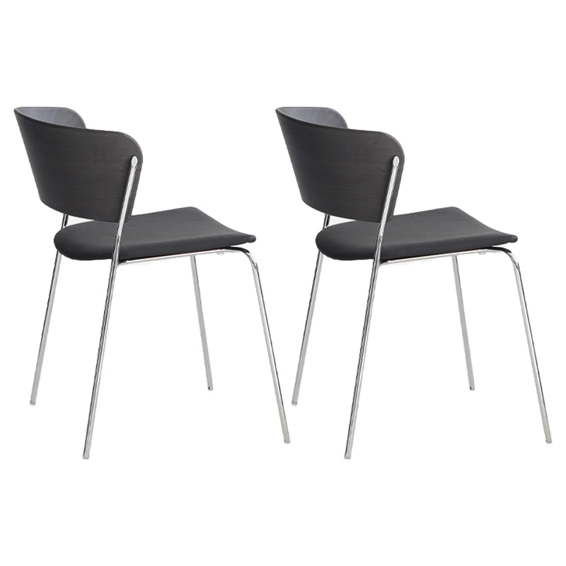 Modern Chair Dining Armless Open Back Chair for Kitchen with Metal Legs