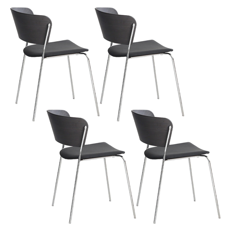 Modern Chair Dining Armless Open Back Chair for Kitchen with Metal Legs