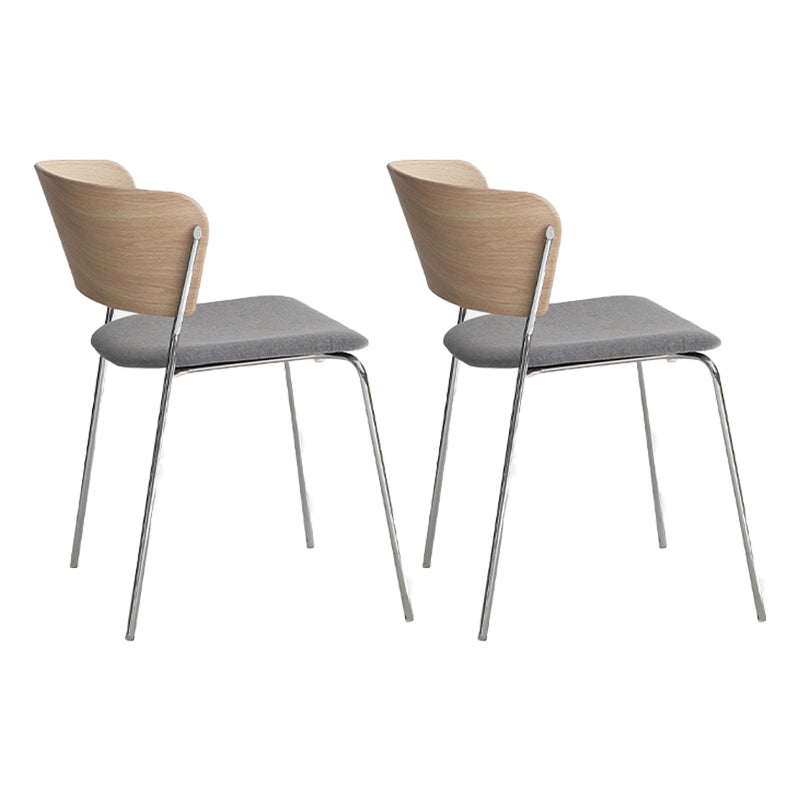 Modern Chair Dining Armless Open Back Chair for Kitchen with Metal Legs