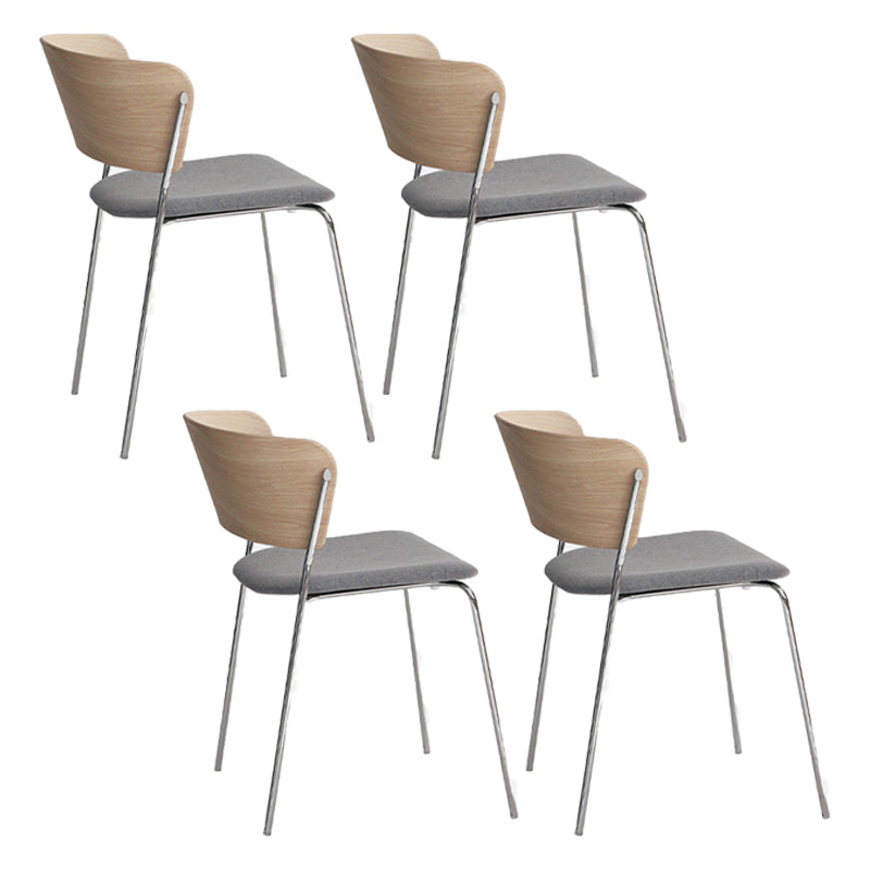 Modern Chair Dining Armless Open Back Chair for Kitchen with Metal Legs