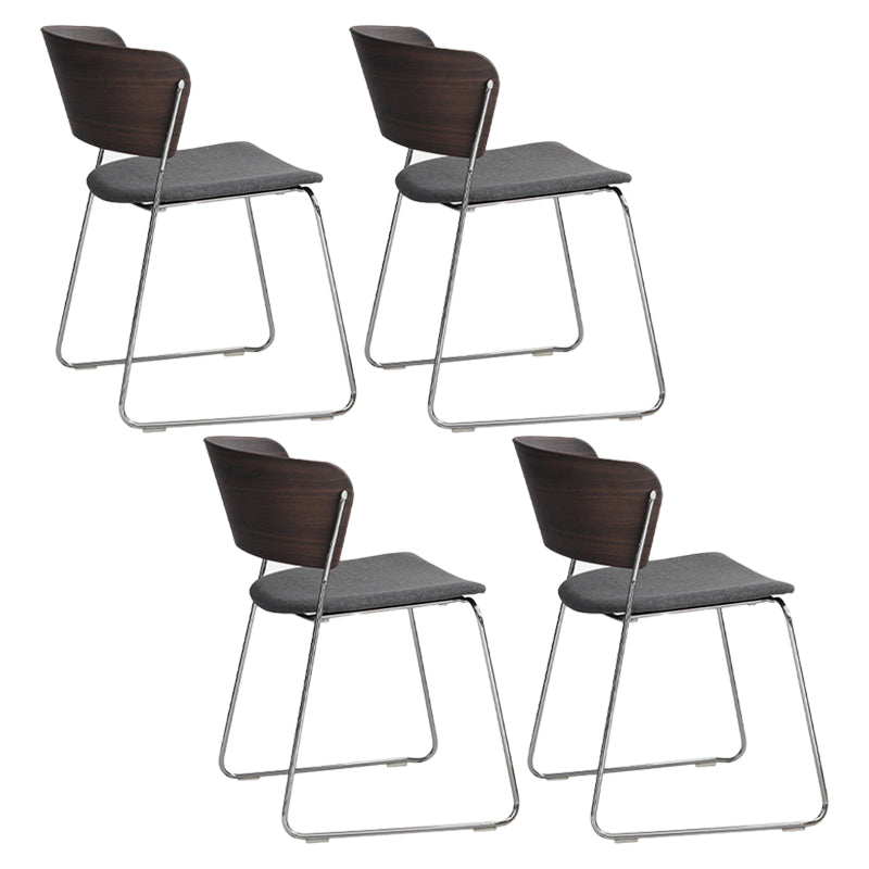 Modern Chair Dining Armless Open Back Chair for Kitchen with Metal Legs