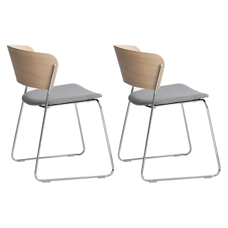 Modern Chair Dining Armless Open Back Chair for Kitchen with Metal Legs