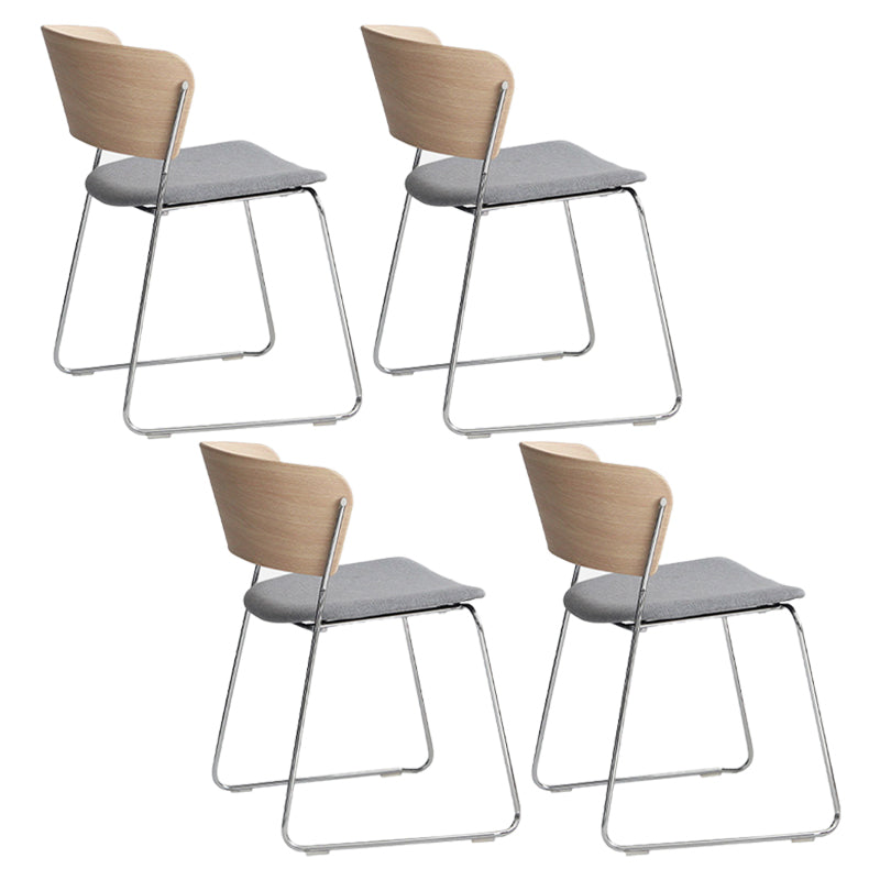 Modern Chair Dining Armless Open Back Chair for Kitchen with Metal Legs