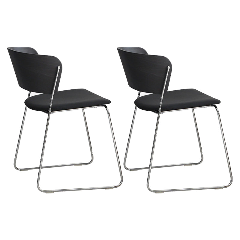 Modern Chair Dining Armless Open Back Chair for Kitchen with Metal Legs