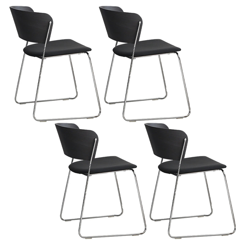 Modern Chair Dining Armless Open Back Chair for Kitchen with Metal Legs