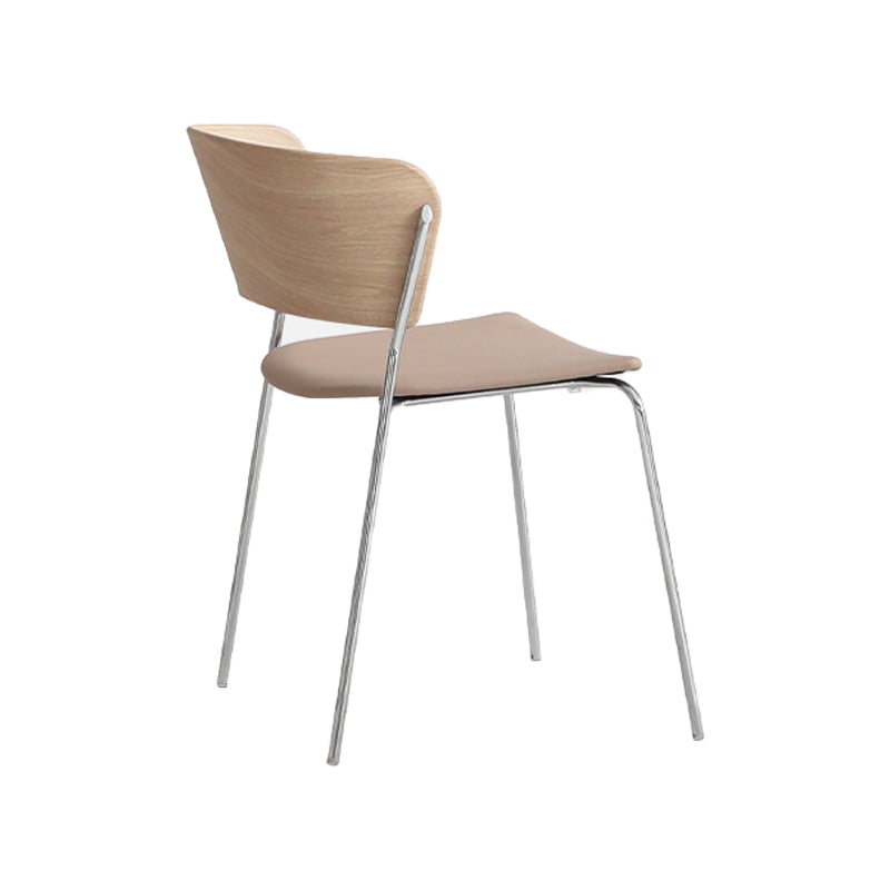 Modern Chair Dining Armless Open Back Chair for Kitchen with Metal Legs