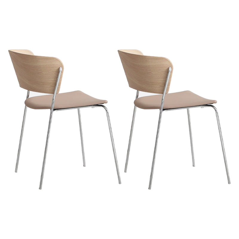 Modern Chair Dining Armless Open Back Chair for Kitchen with Metal Legs