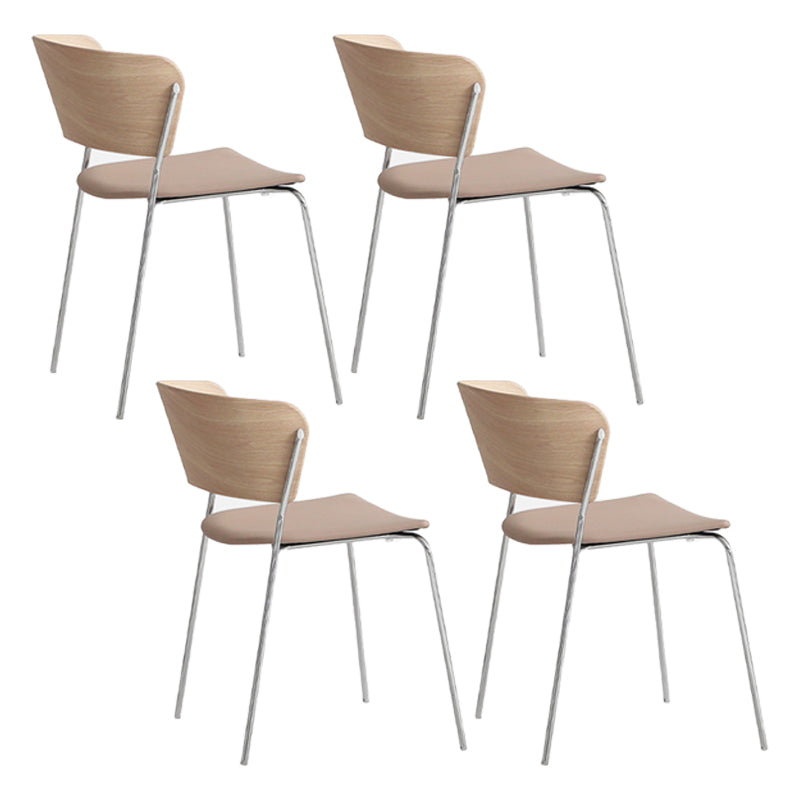 Modern Chair Dining Armless Open Back Chair for Kitchen with Metal Legs