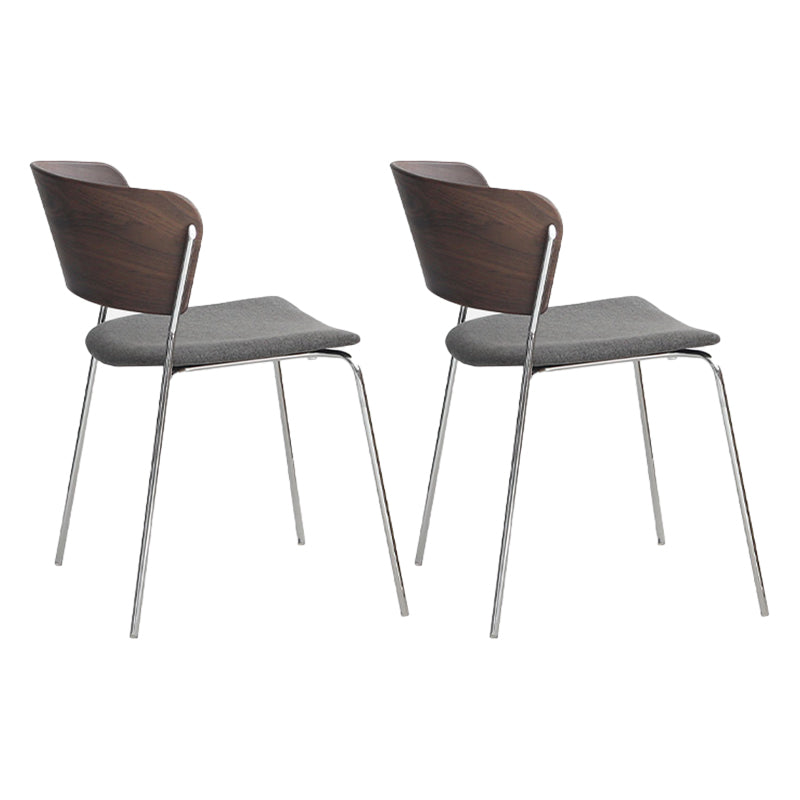 Modern Chair Dining Armless Open Back Chair for Kitchen with Metal Legs