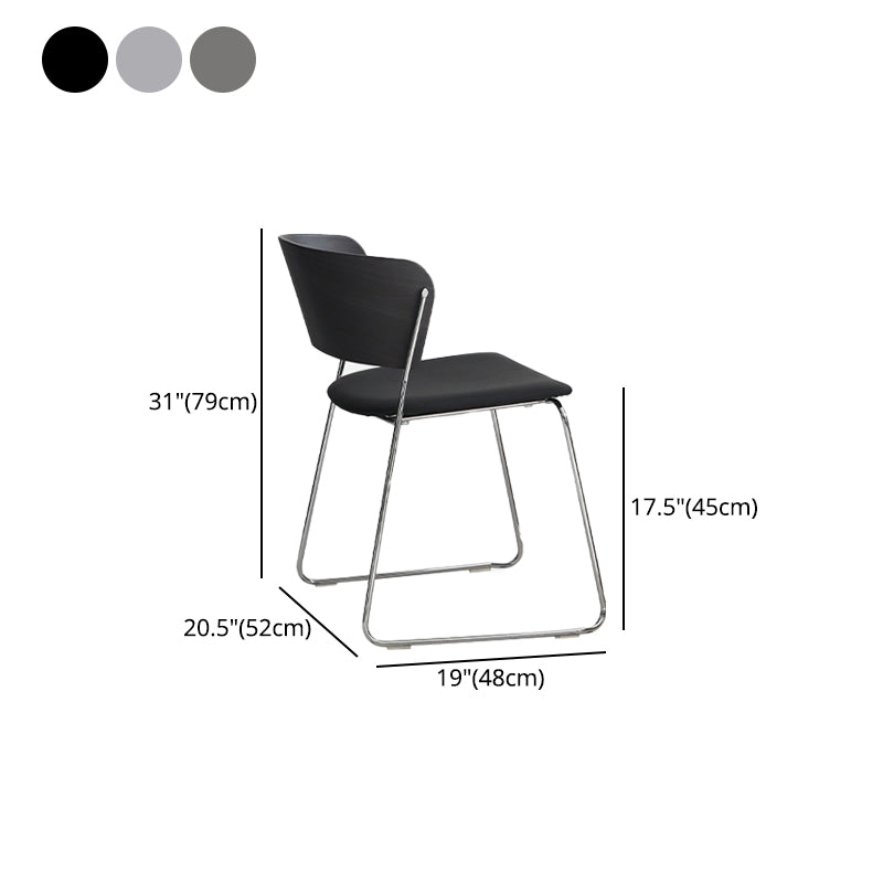 Modern Chair Dining Armless Open Back Chair for Kitchen with Metal Legs