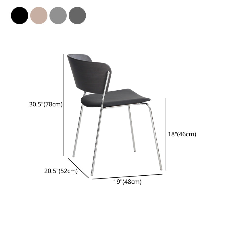 Modern Chair Dining Armless Open Back Chair for Kitchen with Metal Legs