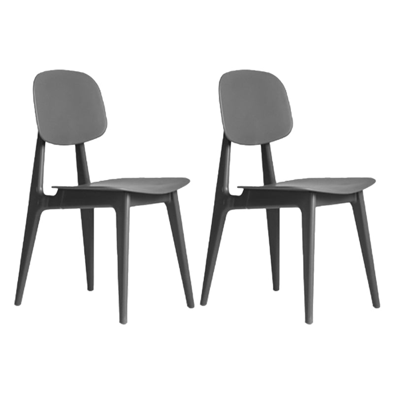 Modern Chair Dining Armless Open Back Chair for Kitchen with Plastic Legs