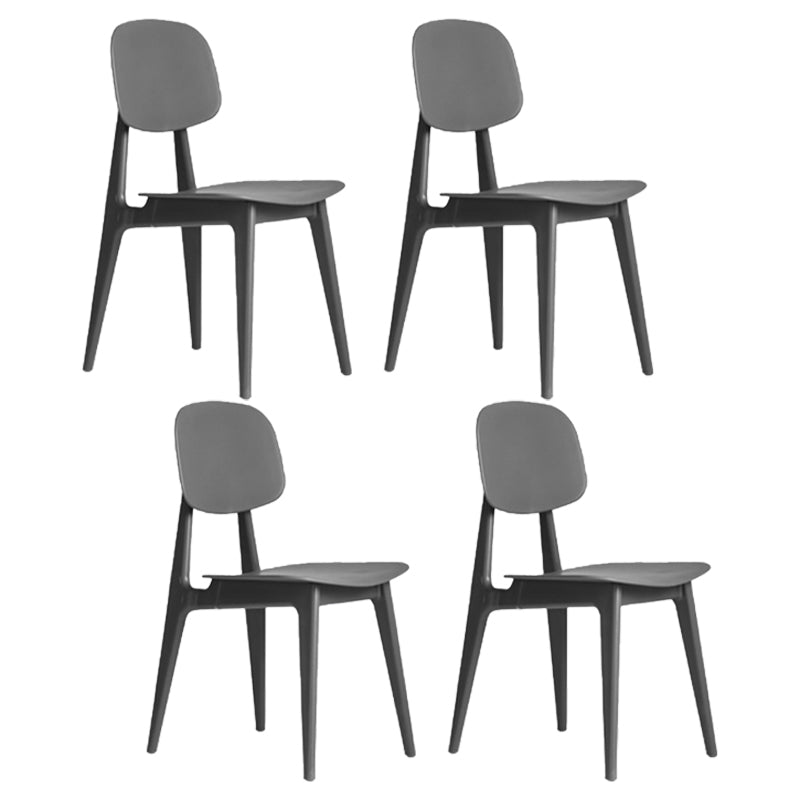 Modern Chair Dining Armless Open Back Chair for Kitchen with Plastic Legs