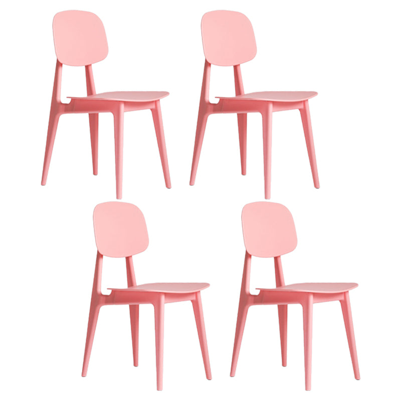 Modern Chair Dining Armless Open Back Chair for Kitchen with Plastic Legs