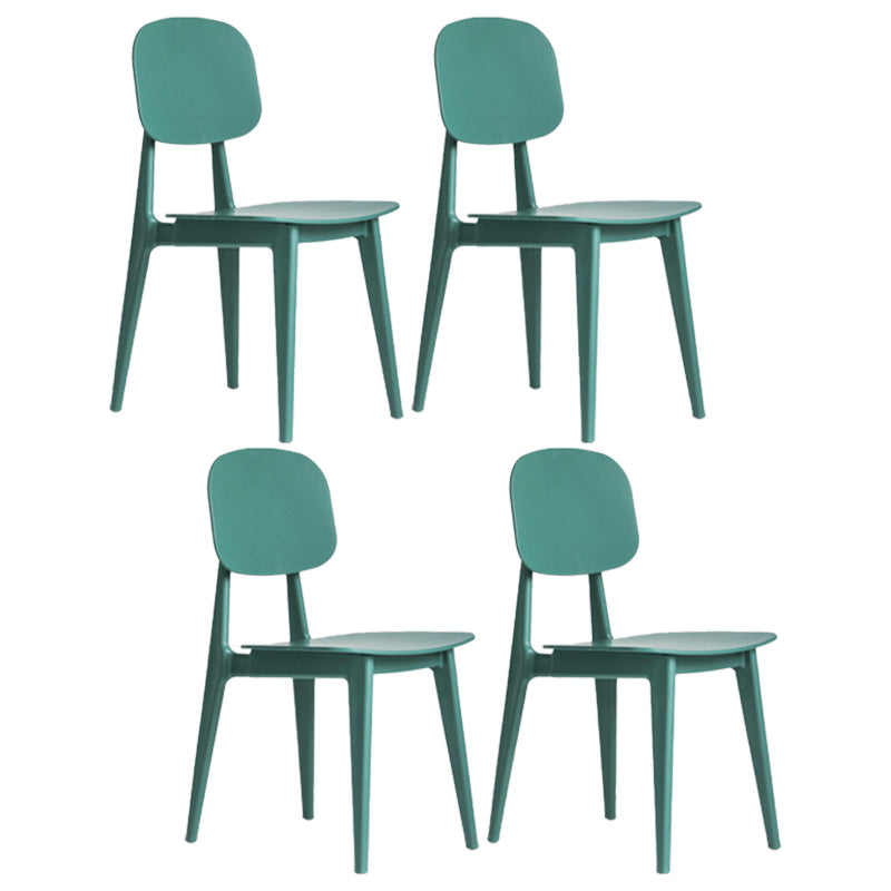 Modern Chair Dining Armless Open Back Chair for Kitchen with Plastic Legs