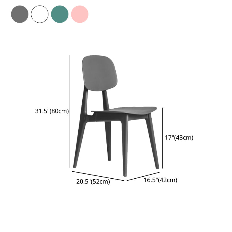 Modern Chair Dining Armless Open Back Chair for Kitchen with Plastic Legs