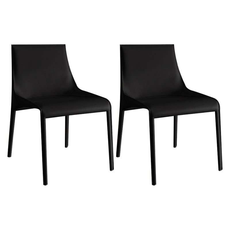 Modern Dining Chairs Armless Chairs for Kitchen with Metal Legs