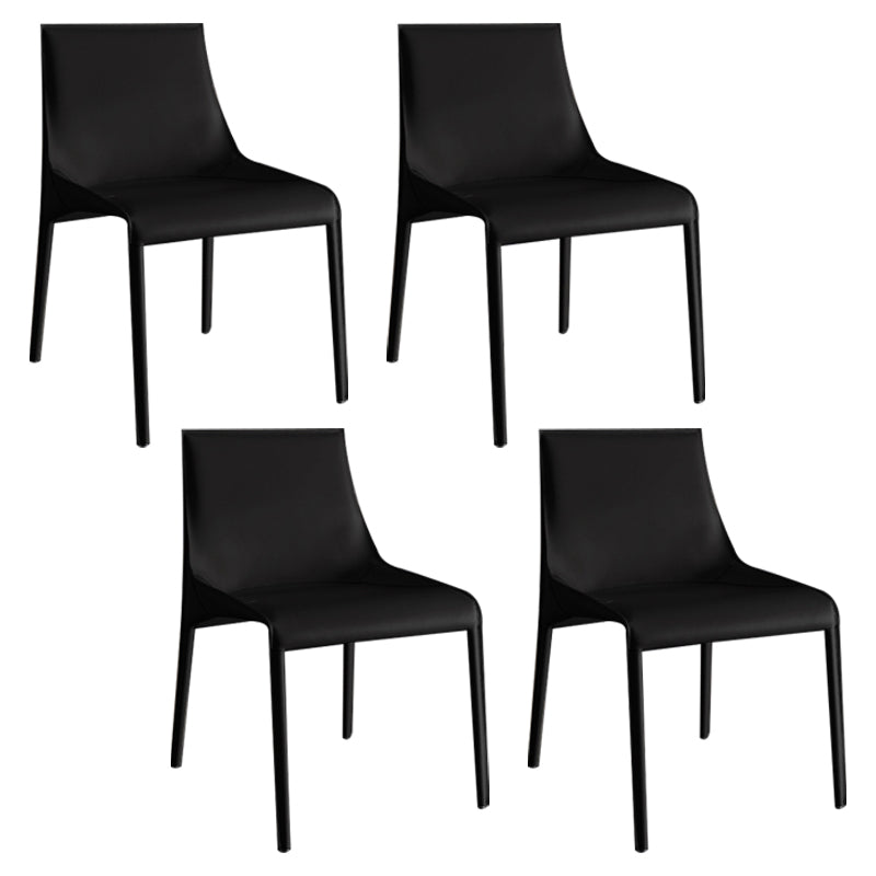 Modern Dining Chairs Armless Chairs for Kitchen with Metal Legs