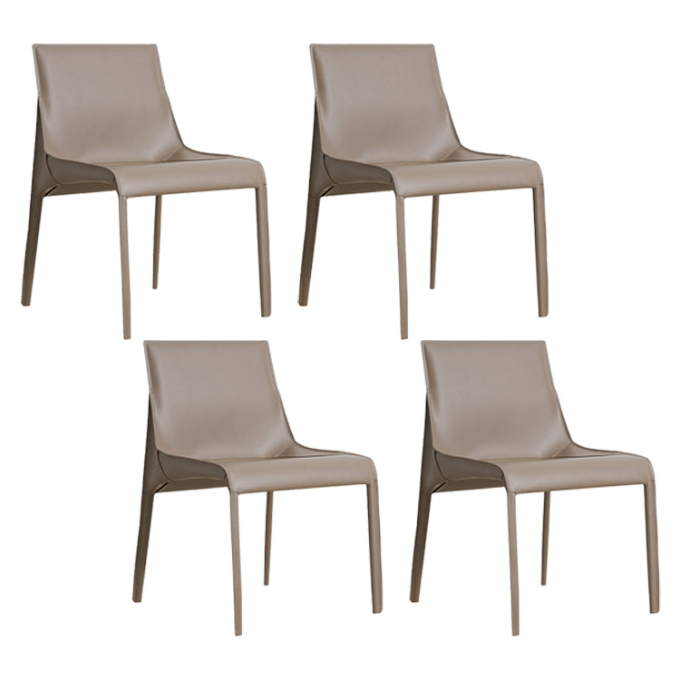 Modern Dining Chairs Armless Chairs for Kitchen with Metal Legs