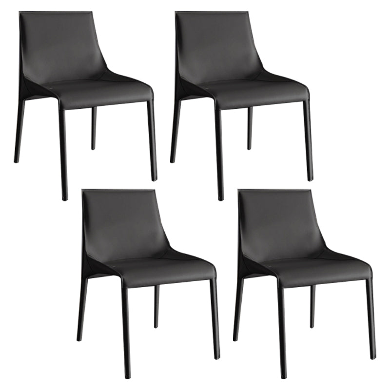 Modern Dining Chairs Armless Chairs for Kitchen with Metal Legs