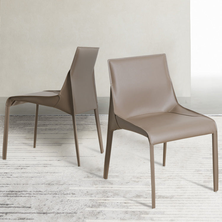 Modern Dining Chairs Armless Chairs for Kitchen with Metal Legs