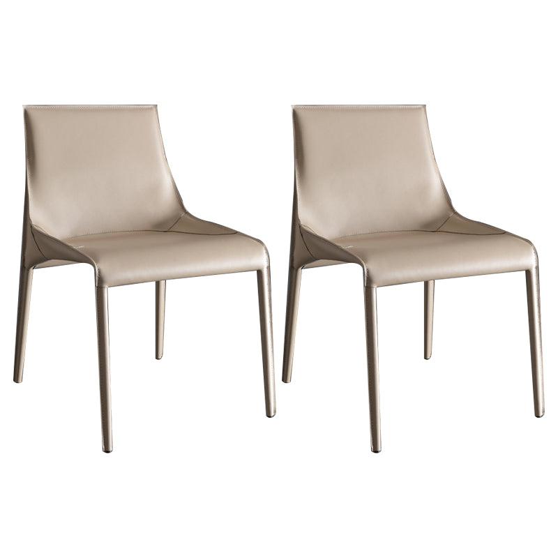 Modern Dining Chairs Armless Chairs for Kitchen with Metal Legs