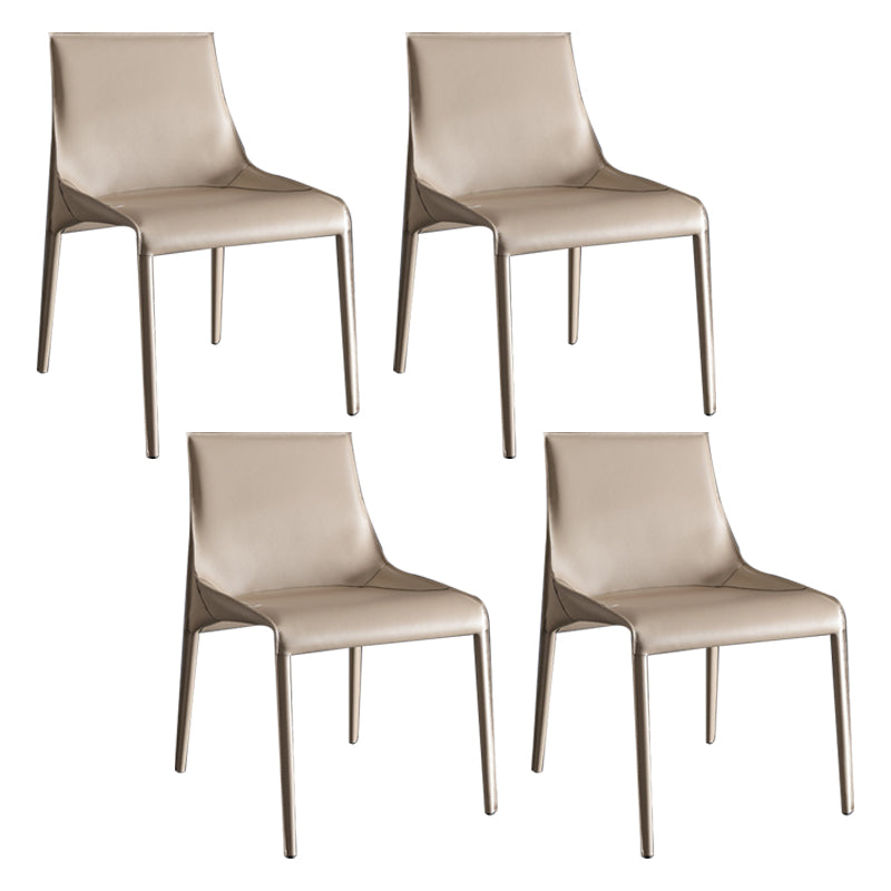 Modern Dining Chairs Armless Chairs for Kitchen with Metal Legs