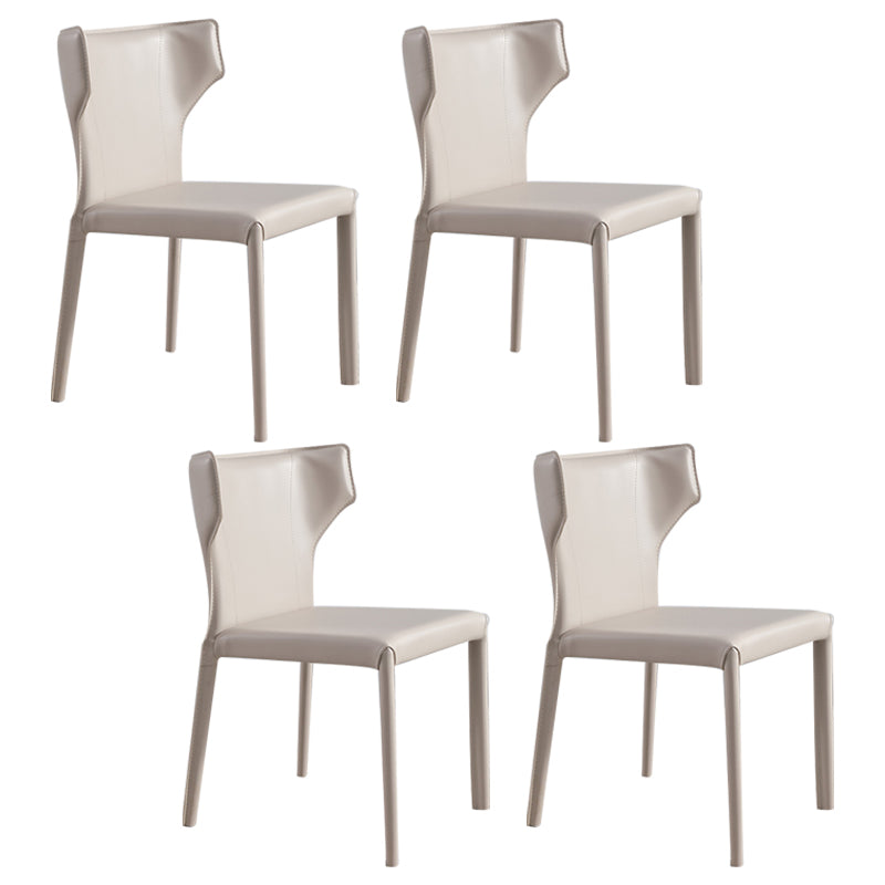 Contemporary Metal Dining Chair Armless Wingback Side Chair for Home Use