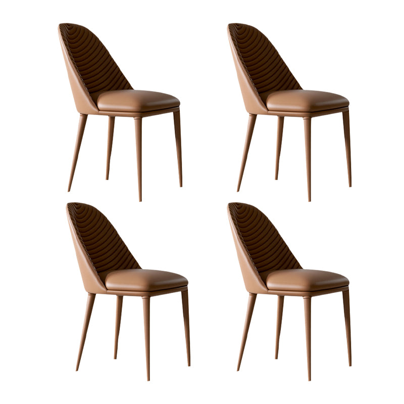 Modern Chairs Dining Armless Chairs for Kitchen with Metal Legs