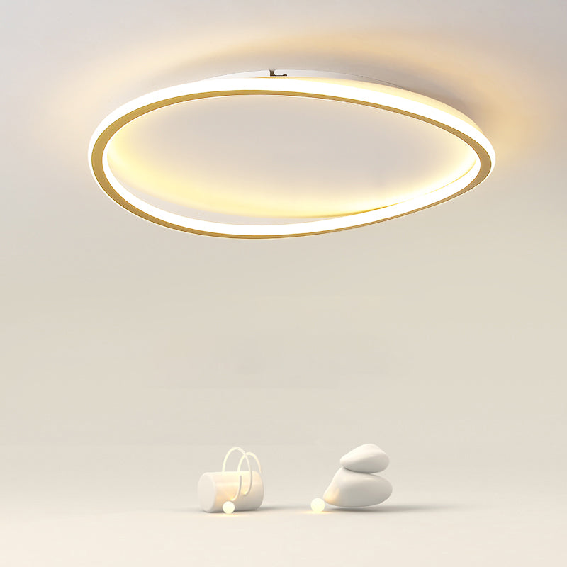 Modern Circle Ceiling Light Aluminum LED Flush Mount Light for Living Room