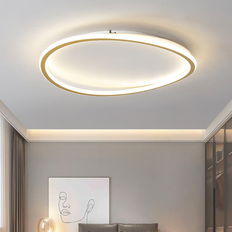 Modern Circle Ceiling Light Aluminum LED Flush Mount Light for Living Room