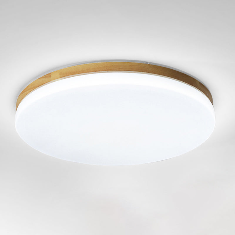 Modern Style Round Ceiling Light Wood LED Flush Mount Light for Living Room