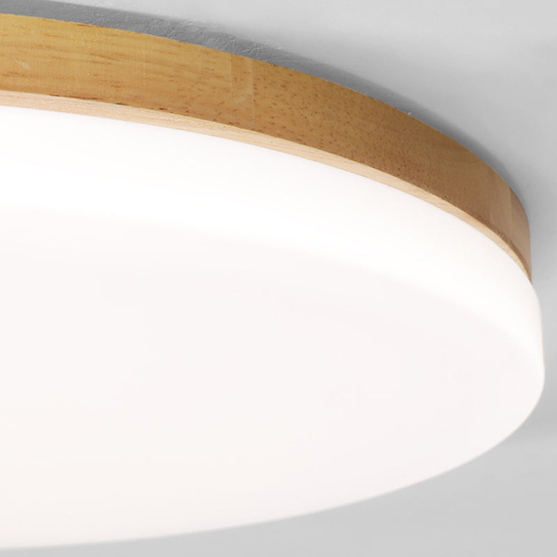 Modern Style Round Ceiling Light Wood LED Flush Mount Light for Living Room