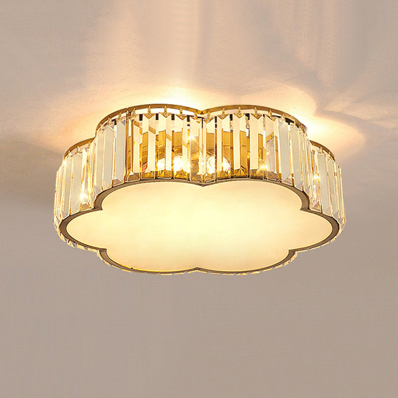 Modern Geometric Ceiling Light Crystal Flush Mount Light for Living Room