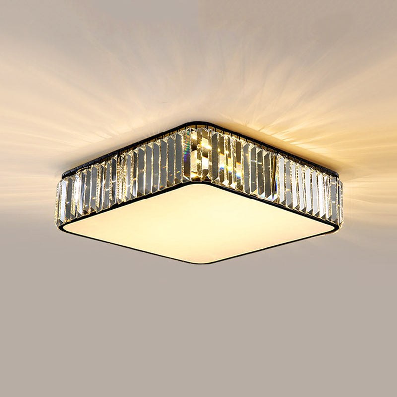 Modern Geometric Ceiling Light Crystal Flush Mount Light for Living Room