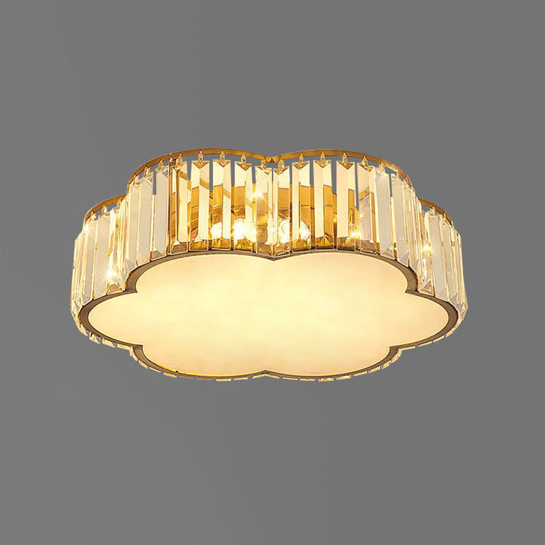 Modern Geometric Ceiling Light Crystal Flush Mount Light for Living Room