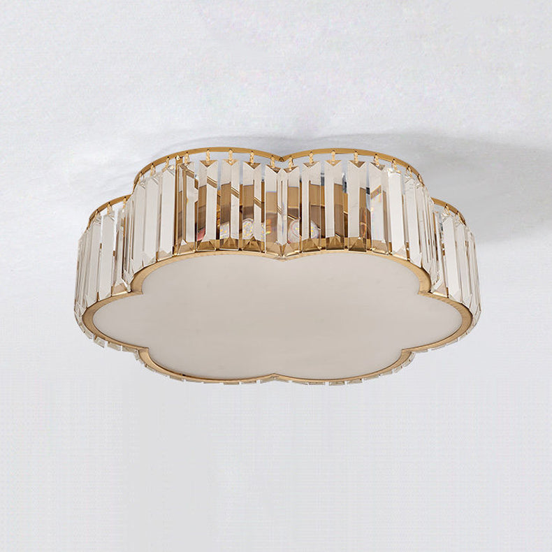 Modern Geometric Ceiling Light Crystal Flush Mount Light for Living Room