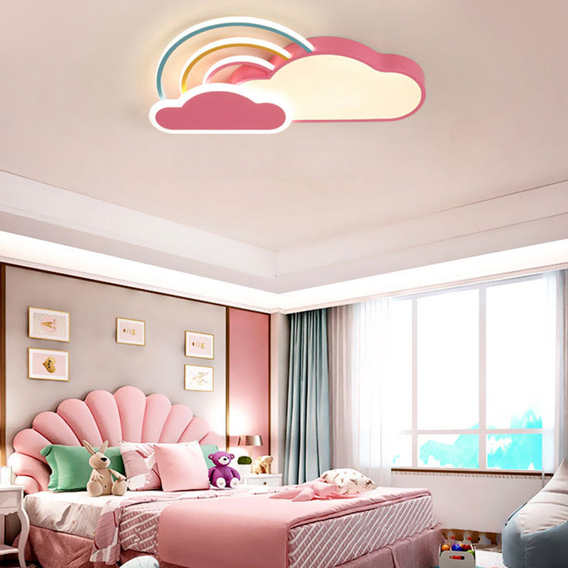 Cloud Shape Metal Flush Mount Light Kid Style 5 Lights Flush Mount Fixture