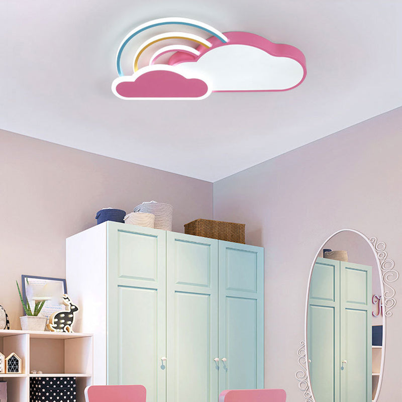 Cloud Shape Metal Flush Mount Light Kid Style 5 Lights Flush Mount Fixture