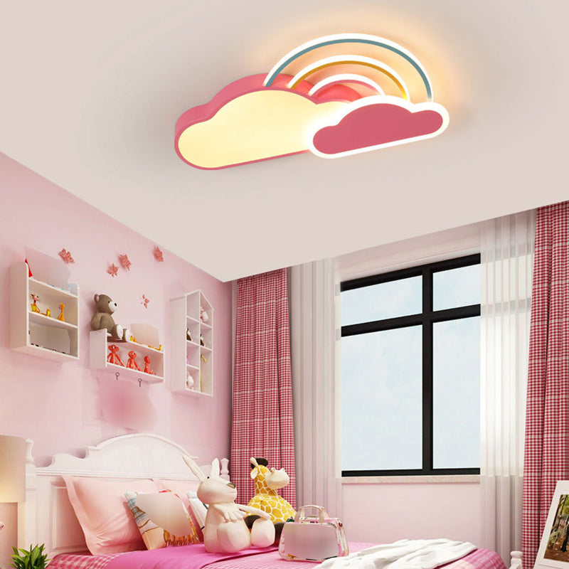 Cloud Shape Metal Flush Mount Light Kid Style 5 Lights Flush Mount Fixture