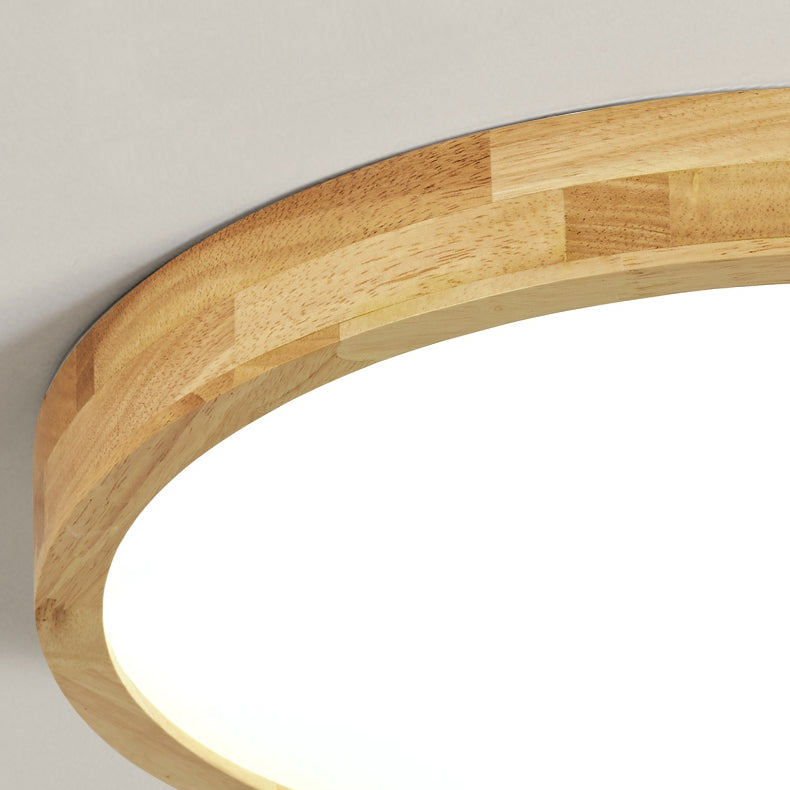 Nordic Geometric Ceiling Light Wood LED Flush Mount Light for Living Room