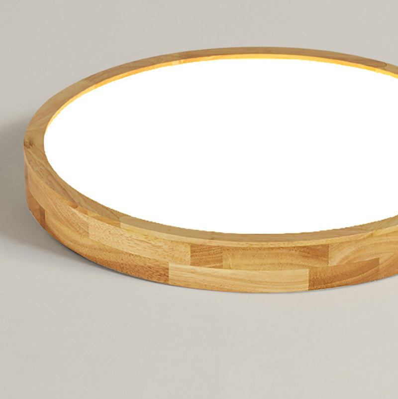 Nordic Geometric Ceiling Light Wood LED Flush Mount Light for Living Room