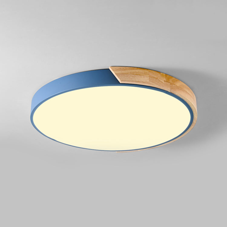 Nordic Round Ceiling Light Metal Colorful LED Flush Mount Light for Living Room