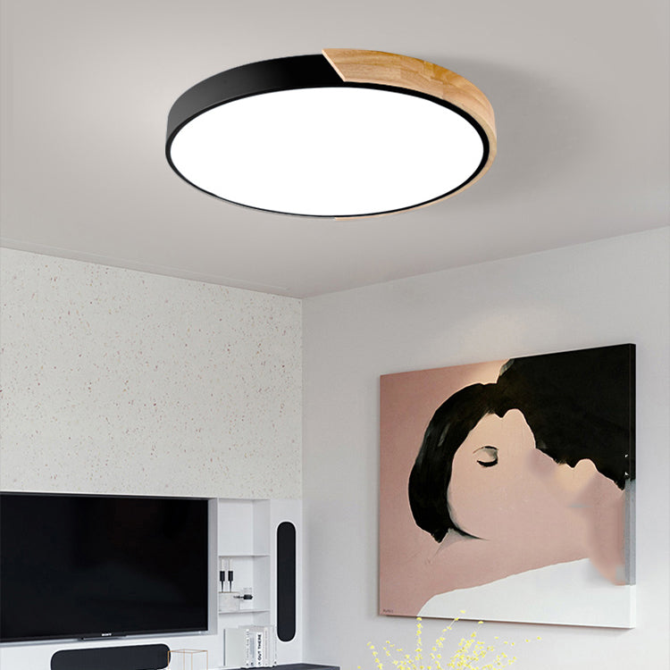 Nordic Round Ceiling Light Metal Colorful LED Flush Mount Light for Living Room