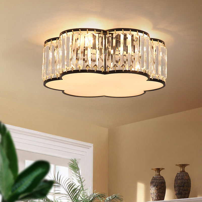 Colonial Style Geometric Flush Mount Light Crystal 1-Light Flush Ceiling Lights