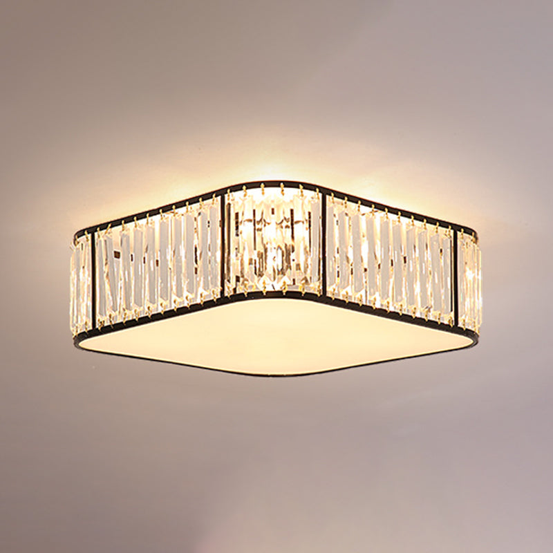 Colonial Style Geometric Flush Mount Light Crystal 1-Light Flush Ceiling Lights