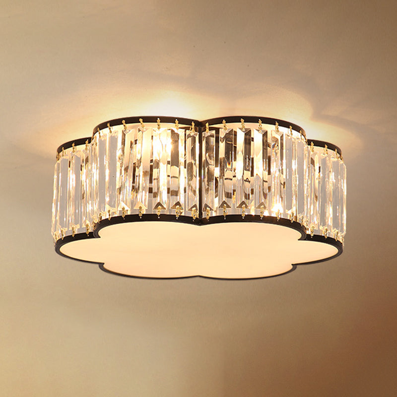 Colonial Style Geometric Flush Mount Light Crystal 1-Light Flush Ceiling Lights