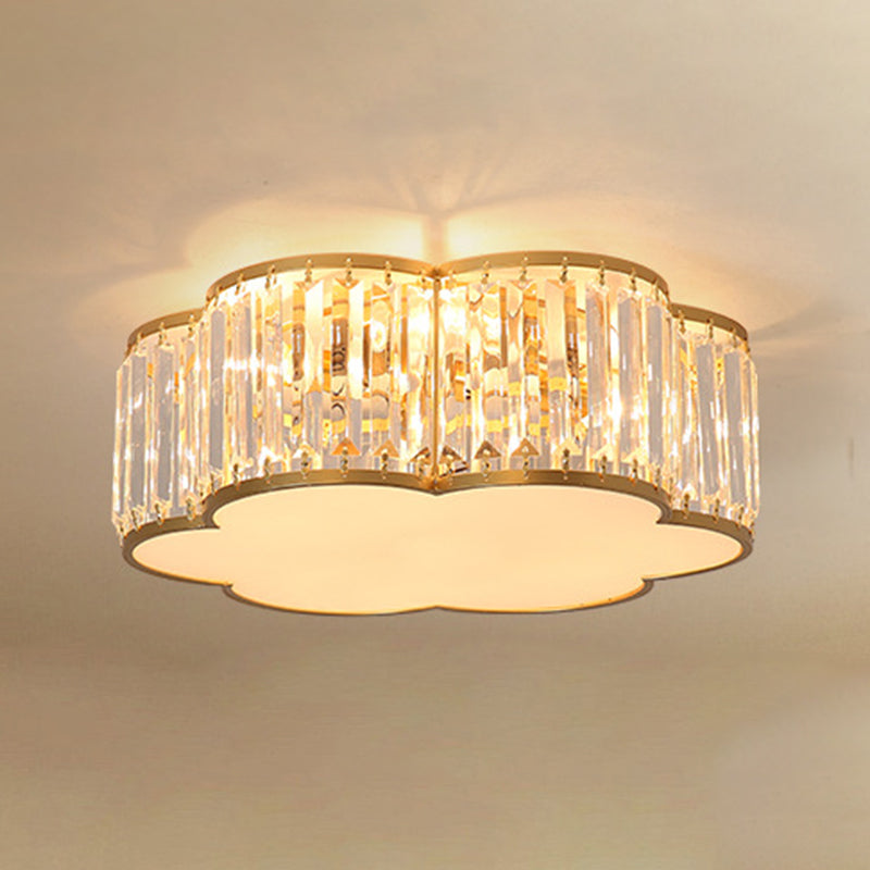 Colonial Style Geometric Flush Mount Light Crystal 1-Light Flush Ceiling Lights