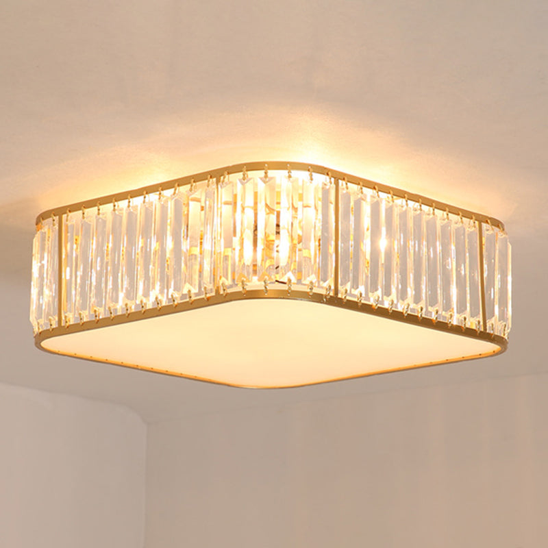 Colonial Style Geometric Flush Mount Light Crystal 1-Light Flush Ceiling Lights