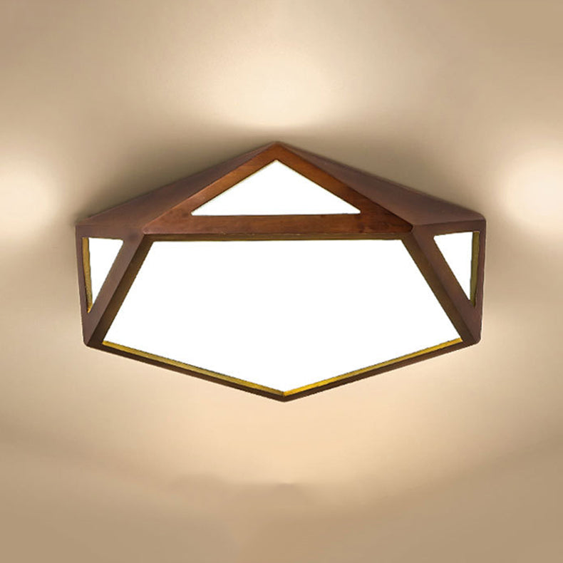 Wooden Geometric Flush Mount Ceiling Light Modern Flush Mount Ceiling Fixture